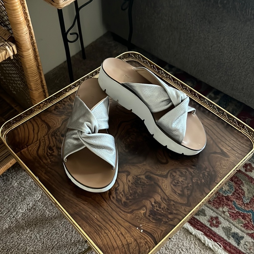 PAUL GREEN sandals - metallic silver